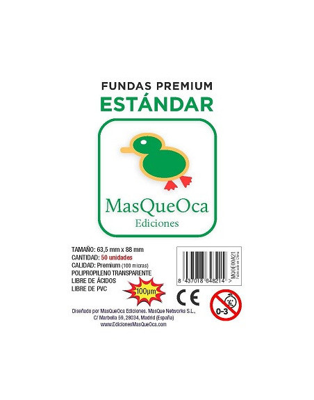 Fundas cartas PREMIUM - MQO Standard Card Game Sleeves (63,5x88mm)